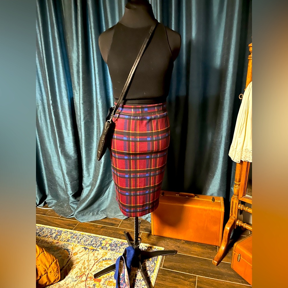 Bright plaid skirt